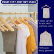 Amber Home 30 Pack Wooden Coat Hangers, Natural Wood Suit Hangers with Non Slip Pant Bar (Natural, 30) Amber Home 30 Pack Wooden Coat Hangers, Natural Wood Suit Hangers with Non Slip Pant Bar (Natural, 30)