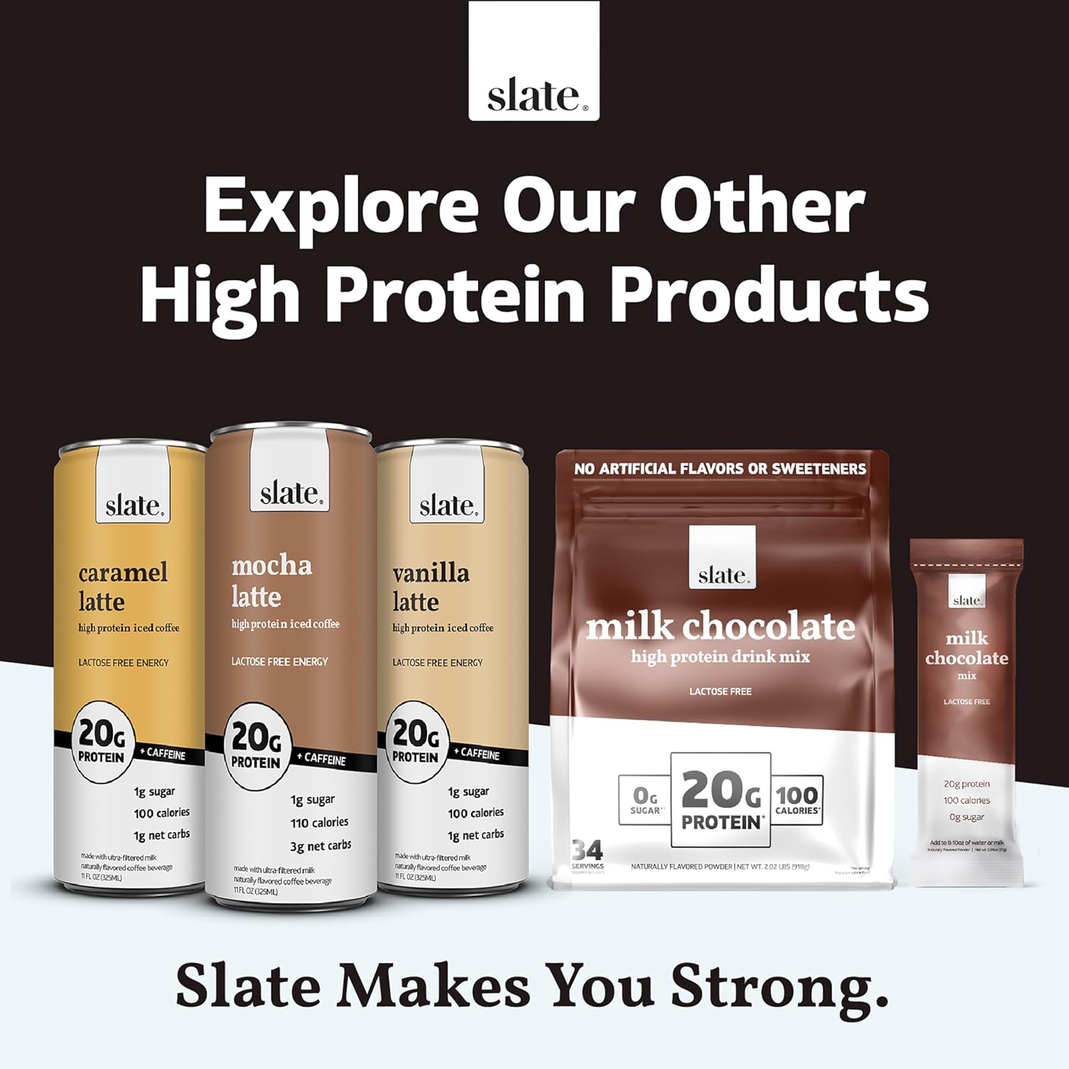 Slate Milk - Core Variety Pack - Classic Chocolate, Dark Chocolate, French Vanilla - 11 fl oz, 12 Cans Slate Milk - Core Variety Pack - Classic Chocolate, Dark Chocolate, French Vanilla - 11 fl oz, 12 Cans - Image 2