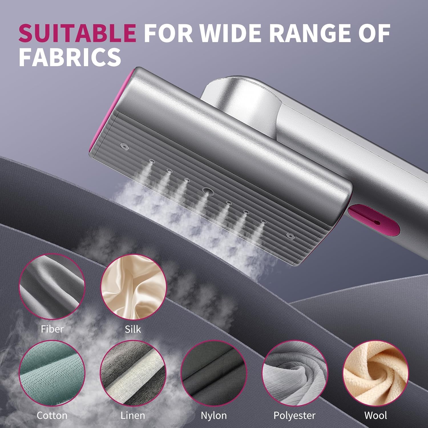 Eoubed Steamer for Clothes, Portable Travel Handheld Clothing Wrinkles Remover for Clothes, 15s Fast Heat-up Eoubed Steamer for Clothes, Portable Travel Handheld Clothing Wrinkles Remover for Clothes, 15s Fast Heat-up - Image 2