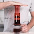 AeroPress Clear Red Coffee Press – 3 In 1 Brew Method Combines French Press, Pourover, Espresso, Red
