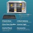 Elite Gourmet ETO-4510M French Door 47.5Qt, 18-Slice Convection Oven 4-Control Knobs, Stainless Steel