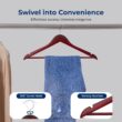 SereneLife 50-Pack Wooden Coat Hangers – Durable Suit Hangers with 360° Swivel Hook & Notches (Cherry)