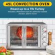 Elite Gourmet ETO-4510M French Door 47.5Qt, 18-Slice Convection Oven 4-Control Knobs, Stainless Steel