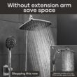 Veken 11.8 Inch High Pressure Rain Shower Head -Shower Heads with 5 Modes Handheld Spray Combo - Chrome