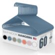 Neaties Strong Plastic Clothes Hangers Bulk, Laundry Clothes Hanger, Coat Hangers Plastic (60pk Blue)