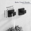 PAHSFS 5-Pieces Matte Black Bathroom Hardware Accessories Set, Towel Racks for Bathroom Wall Mounted.