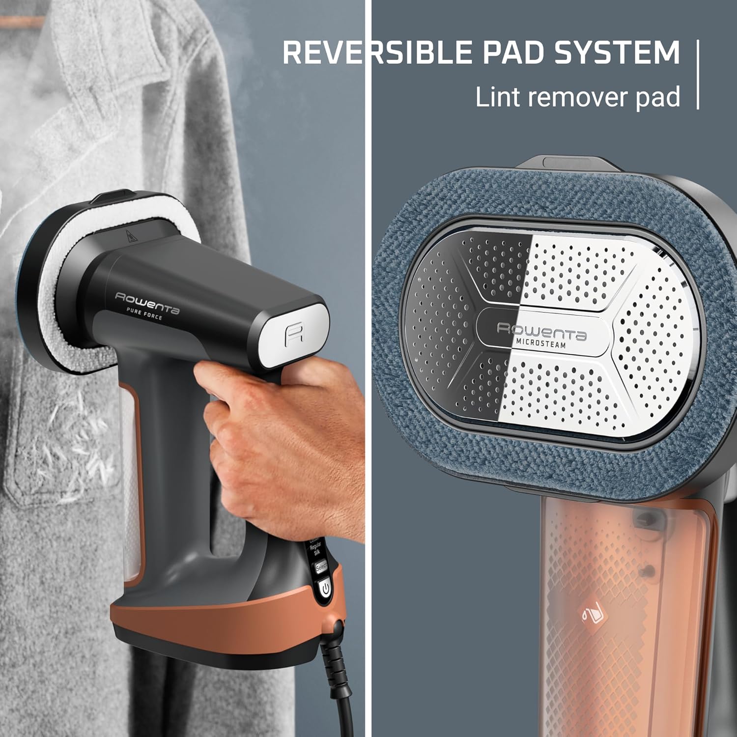 Rowenta Iron Steamer for Clothes, 3in1 Hand Held Steamers, Clothing Steamer, Ironing, 7.1 Oz Tank, 1875 Watts, Black & Copper Rowenta Iron Steamer for Clothes, 3in1 Hand Held Steamers, Clothing Steamer, Ironing, 7.1 Oz Tank, 1875 Watts, Black & Copper - Image 4