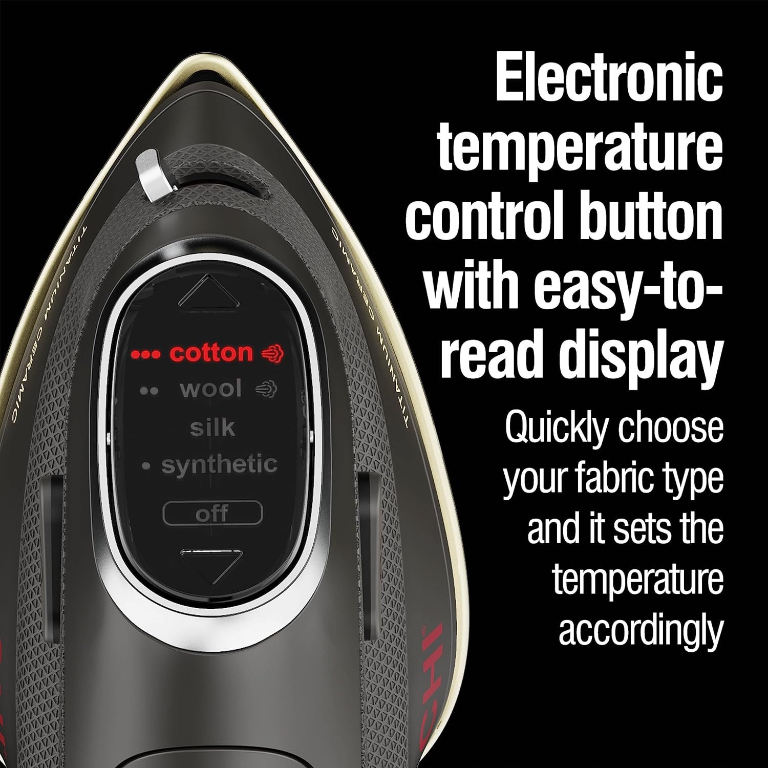 CHI Mini Steam Iron for Clothes, Sewing, Crafting and Travel with Titanium Infused Ceramic Soleplate, 1000 Watts, XL 10’ Cord, Black (13120) CHI Mini Steam Iron for Clothes, Sewing, Crafting and Travel with Titanium Infused Ceramic Soleplate, 1000 Watts, XL 10’ Cord, Black (13120) - Image 4
