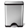 simplehuman 50 Liter, 13.0 Gallon Rectangular Kitchen Step Trash Can, Brushed Stainless Steel