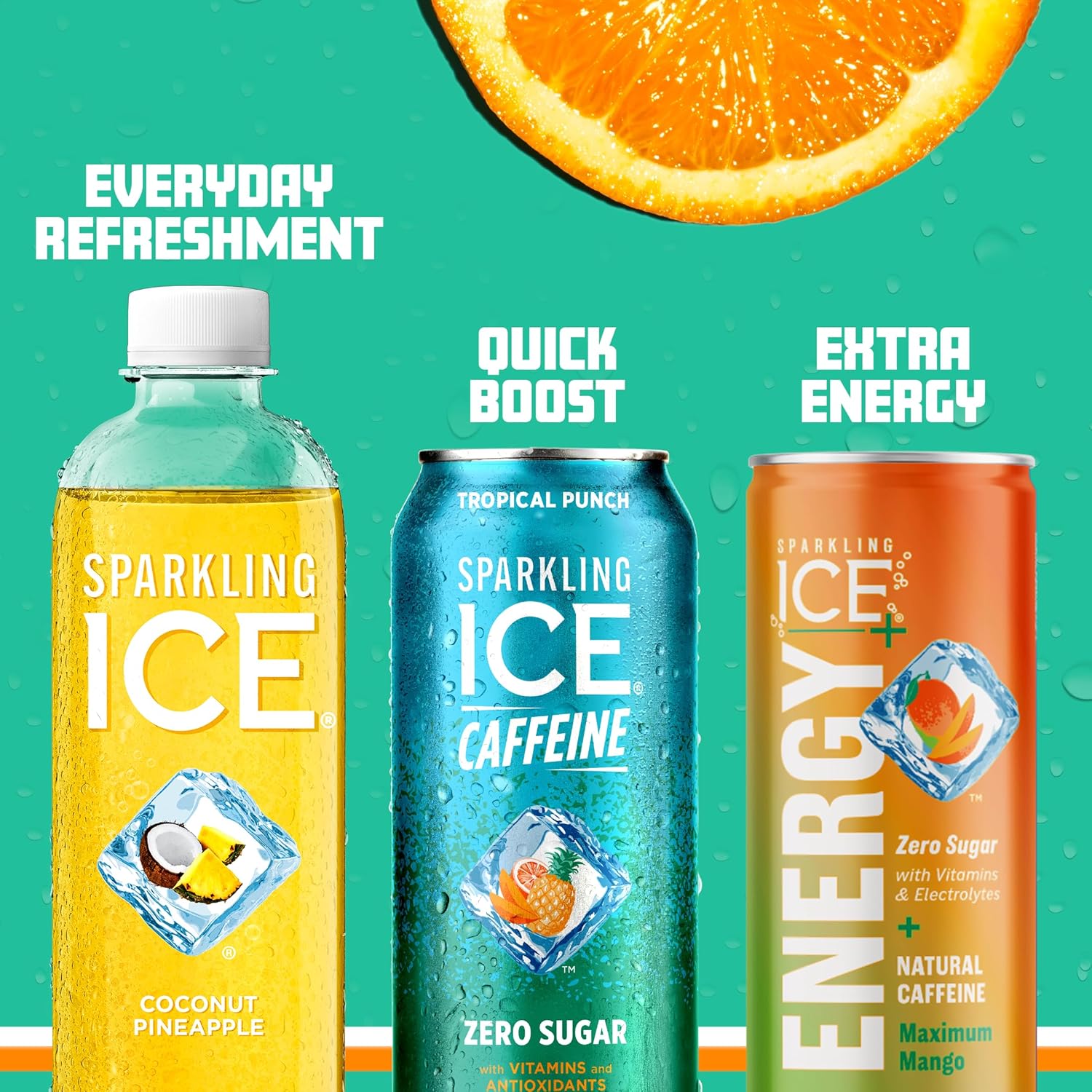 Sparkling Ice Caffeine Tropical Punch Sparkling Water with Caffeine, Zero Sugar, with Antioxidants and Vitamins,16 fl oz Cans (Pack Of 12) Sparkling Ice Caffeine Tropical Punch Sparkling Water with Caffeine, Zero Sugar, with Antioxidants and Vitamins,16 fl oz Cans (Pack Of 12) - Image 3