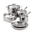 Tramontina Tri-Ply Clad Stainless Steel 10-Piece Cookware Set with Lids, Pots and Pans Kitchen Set