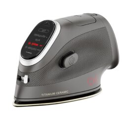 CHI Mini Steam Iron for Clothes, Sewing, Crafting and Travel with Titanium Infused Ceramic Soleplate, 1000 Watts, XL 10’ Cord, Black (13120)