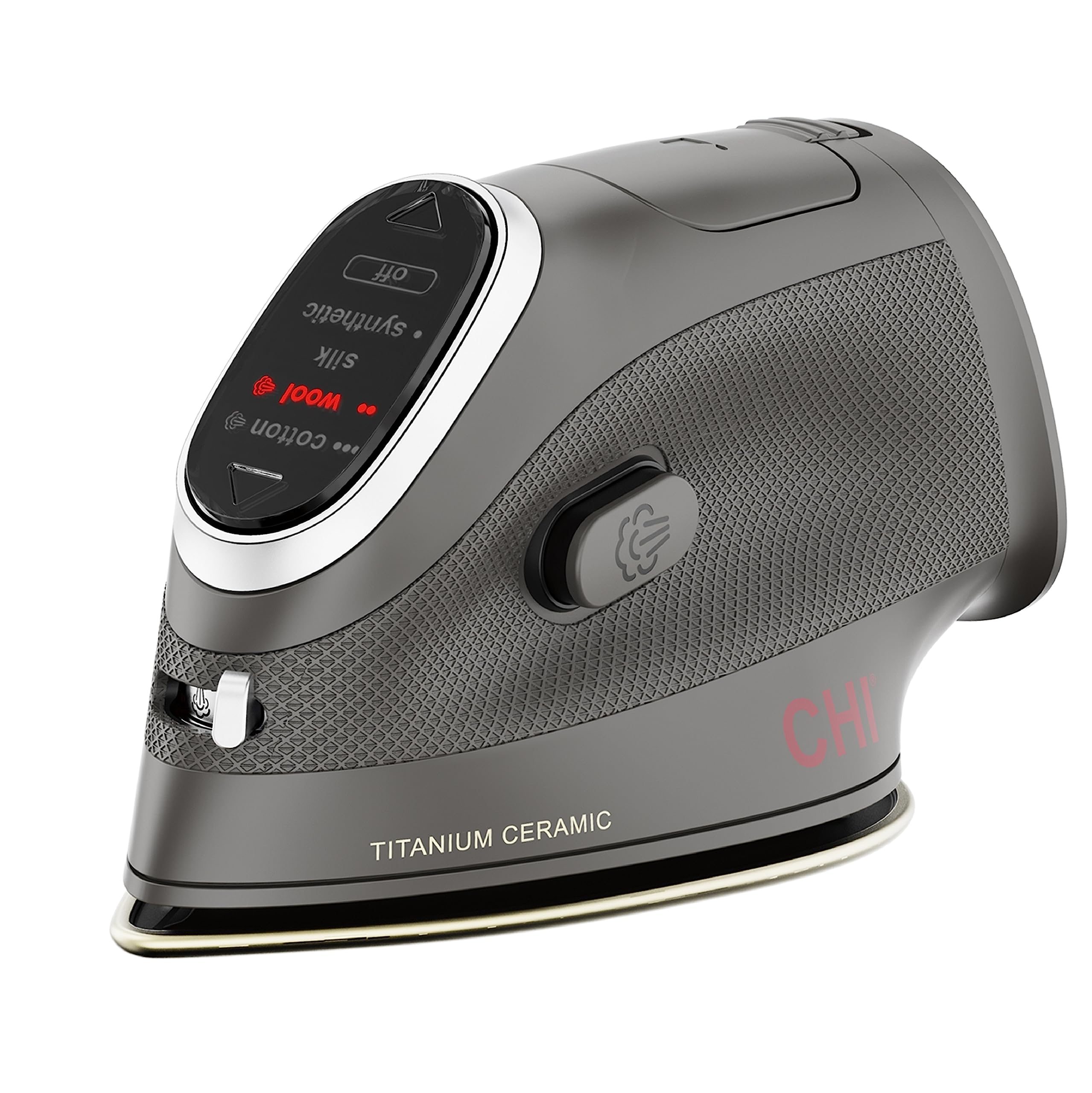 CHI Mini Steam Iron for Clothes, Sewing, Crafting and Travel with Titanium Infused Ceramic Soleplate, 1000 Watts, XL 10’ Cord, Black (13120) CHI Mini Steam Iron for Clothes, Sewing, Crafting and Travel with Titanium Infused Ceramic Soleplate, 1000 Watts, XL 10’ Cord, Black (13120)