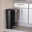 simplehuman 50 Liter, 13 Gallon Semi-Round Kitchen Step Trash Can with Secure Slide Lock, Grey Plastic