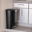 simplehuman 50 Liter, 13 Gallon Semi-Round Kitchen Step Trash Can with Secure Slide Lock, Mocha Plastic