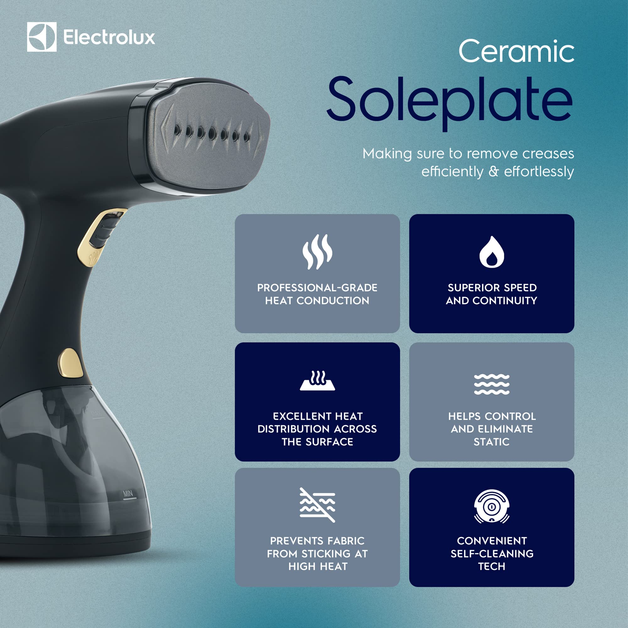 Electrolux Steamer for Clothes, 1500 Watt Portable Handheld Fabric and Garment Steamer with Lint Remover & Fabric Brush, Black Electrolux Steamer for Clothes, 1500 Watt Portable Handheld Fabric and Garment Steamer with Lint Remover & Fabric Brush, Black - Image 6