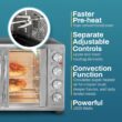 Elite Gourmet ETO-4510M French Door 47.5Qt, 18-Slice Convection Oven 4-Control Knobs, Stainless Steel