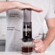 AeroPress Clear Black Coffee Press – 3 In 1 Brew Method Combines French Press, Espresso, Full Bodied Coffee Without Grit or Bitterness