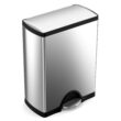 simplehuman 50 Liter, 13.0 Gallon Rectangular Kitchen Step Trash Can, Brushed Stainless Steel