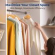 SereneLife Solid Wooden Hangers, Mega Pack, 50 Pieces Hangers for Clothes, Natural Wood Color