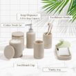 YMXYJM Bathroom Accessories Set, 6-Piece Bathroom Accessory Set, Toothbrush Holders Set, Soap Dispenser (Beige)