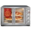 Elite Gourmet ETO-4510M French Door 47.5Qt, 18-Slice Convection Oven 4-Control Knobs, Stainless Steel