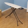 Household Essentials Steel Top Long Ironing Board with Iron Rest, Natural Cover and Bronze Finish, 14" x 54" Iron Surface