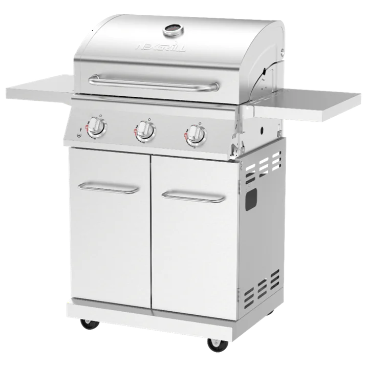 Nexgrill 3-Burner Stainless Steel Propane Gas Grill with Side Tables, 40,500 BTUs, 4 Wheel Transport, 591 SQ. IN. Cooking Space Nexgrill 3-Burner Stainless Steel Propane Gas Grill with Side Tables, 40,500 BTUs, 4 Wheel Transport, 591 SQ. IN. Cooking Space - Image 2