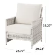 Better Homes & Gardens Paige Outdoor Wicker Stationary Lounge Chairs, Set of 2, White Better Homes & Gardens Paige Outdoor Wicker Stationary Lounge Chairs, Set of 2, White