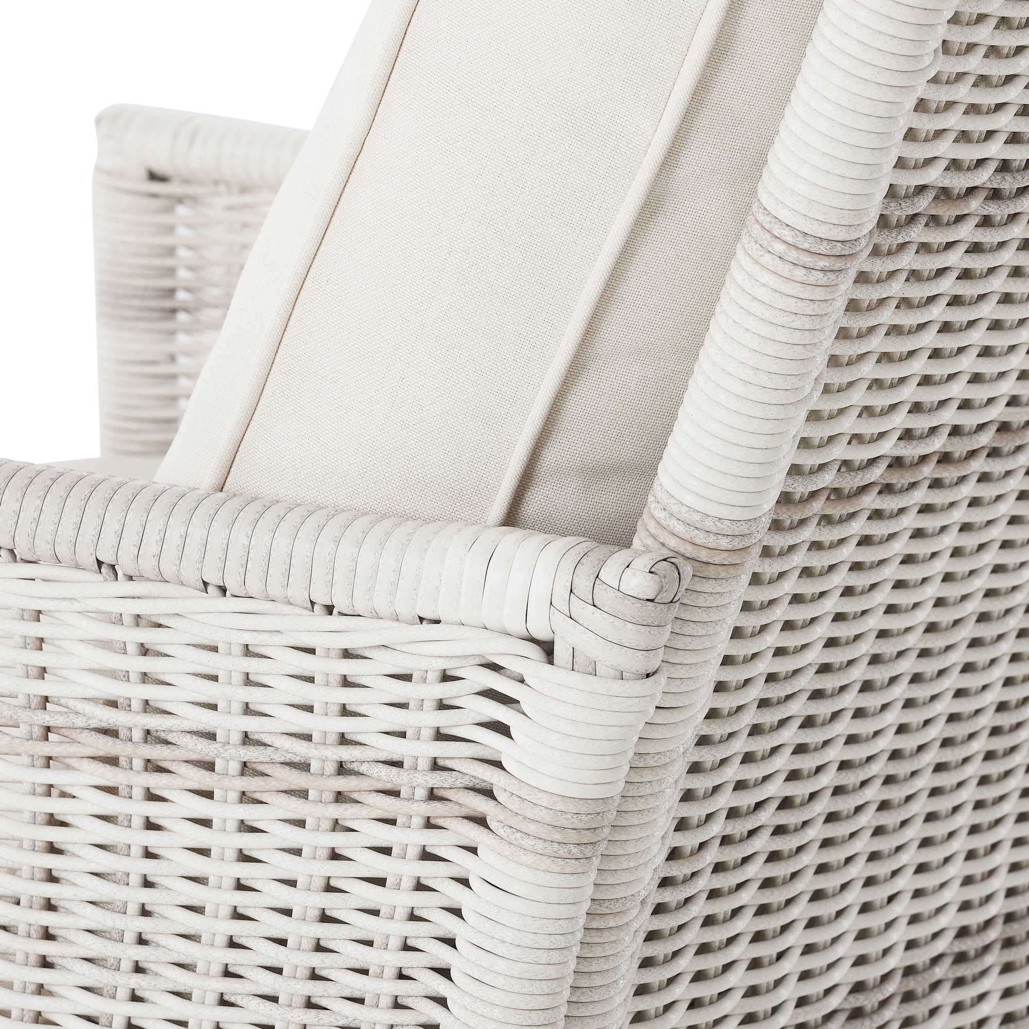 Better Homes & Gardens Paige Outdoor Wicker Stationary Lounge Chairs, Set of 2, White Better Homes & Gardens Paige Outdoor Wicker Stationary Lounge Chairs, Set of 2, White - Image 3