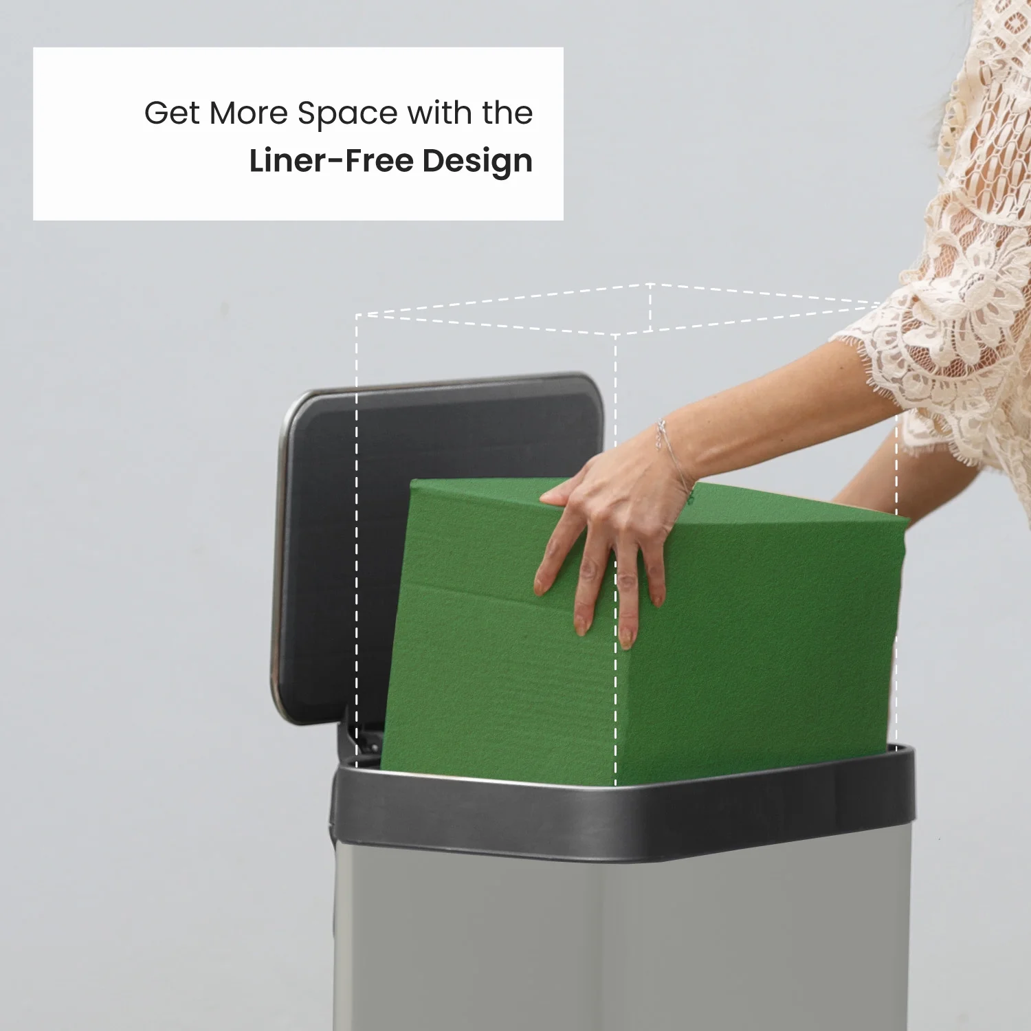 Home Zone Living 18.5 gal/70 Liter Kitchen Garbage Can Stainless Steel, Ocean Fog Home Zone Living 18.5 gal/70 Liter Kitchen Garbage Can Stainless Steel, Ocean Fog - Image 9