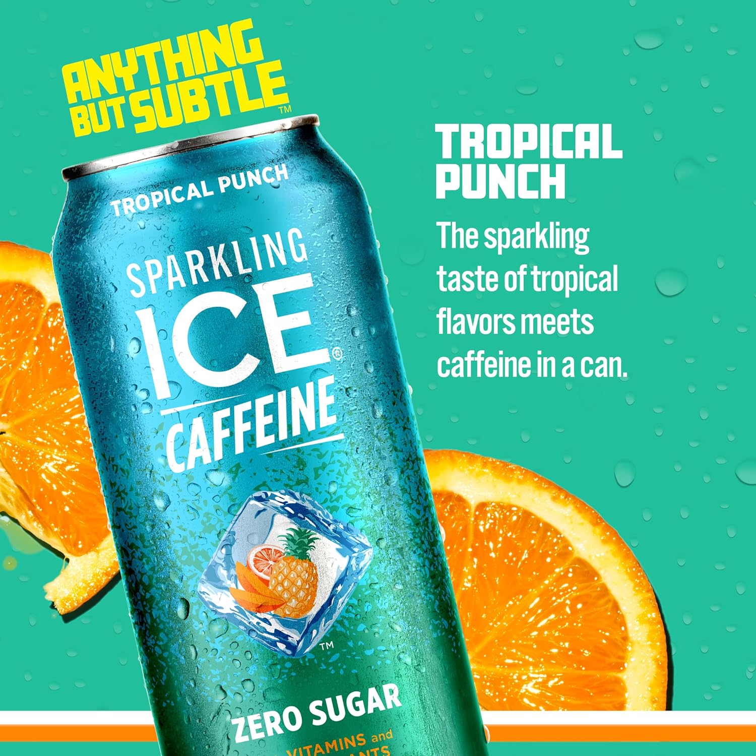 Sparkling Ice Caffeine Tropical Punch Sparkling Water with Caffeine, Zero Sugar, with Antioxidants and Vitamins,16 fl oz Cans (Pack Of 12) Sparkling Ice Caffeine Tropical Punch Sparkling Water with Caffeine, Zero Sugar, with Antioxidants and Vitamins,16 fl oz Cans (Pack Of 12) - Image 6