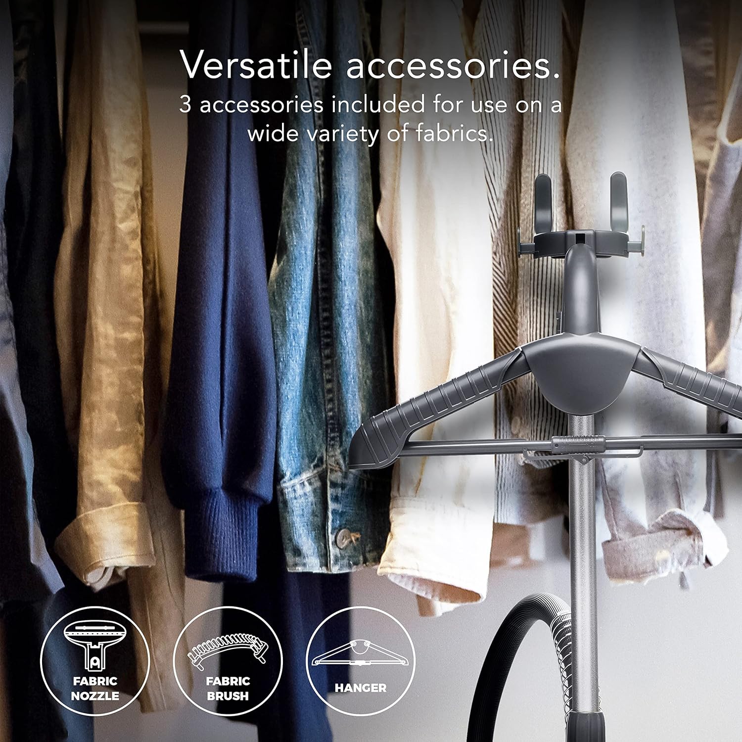 Steamfast SF-520 Full Size Fabric Steamer with Insulated Hose, Clothes Hanger, and Fabric Brush, White Steamfast SF-520 Full Size Fabric Steamer with Insulated Hose, Clothes Hanger, and Fabric Brush, White - Image 3
