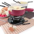 Swissmar KF-66517 Lugano 2-Quart Cast Iron Cheese Fondue Set, 9-Piece, Cherry Red