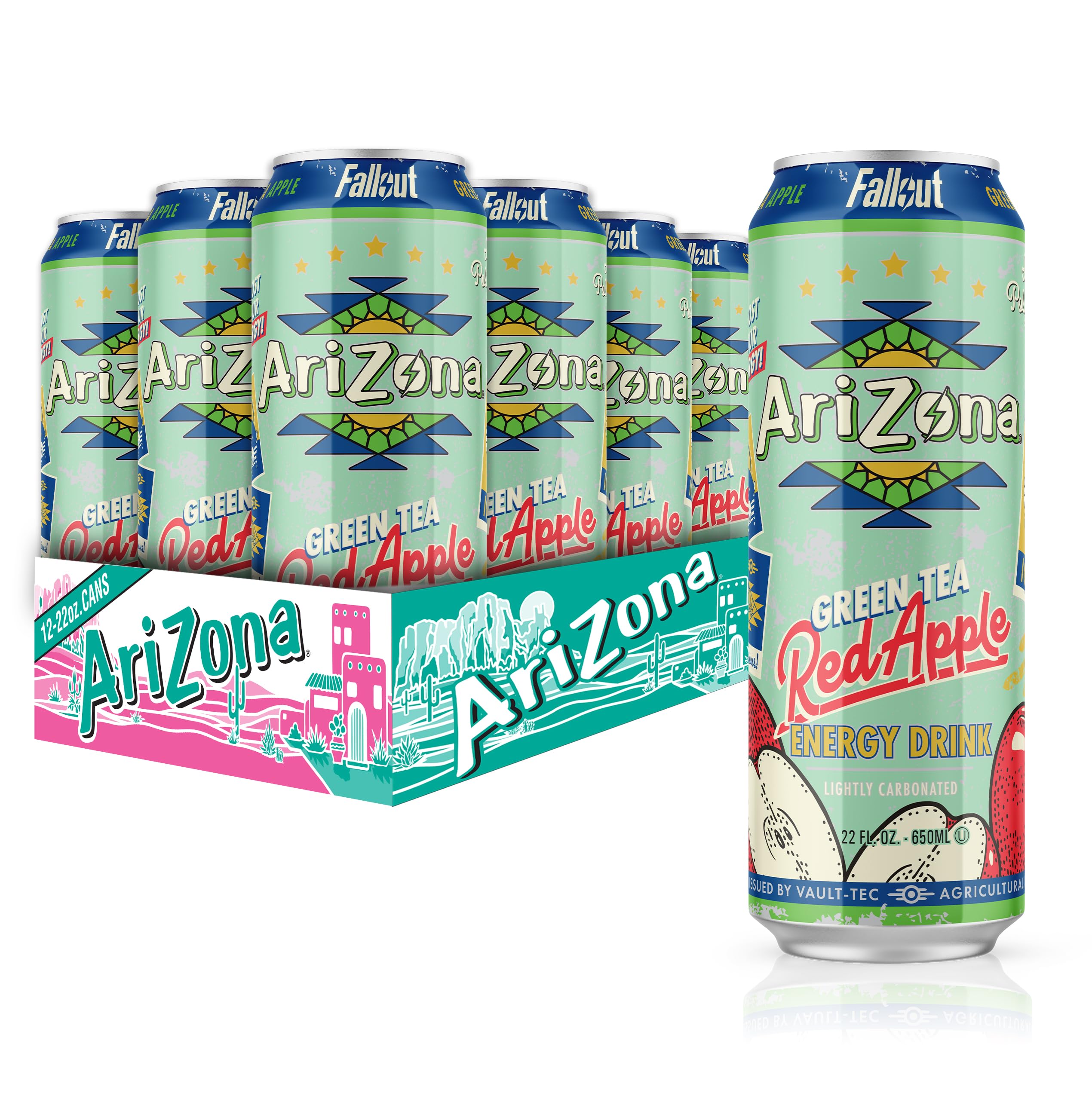 AriZona x Fallout Red Apple Green Tea Energy Drink - 234mg Natural Caffeine per Can AriZona x Fallout Red Apple Green Tea Energy Drink - 234mg Natural Caffeine per Can