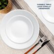 Corelle Vitrelle 18-Piece Service for 6 Dinnerware Set, Triple Layer Glass and Chip Resistant, Winter Frost White