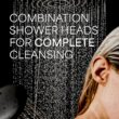 Veken High Pressure Rain Shower Head Combo with Extension Arm- Wide Showerhead with 6 Handheld Water Spray - Matte Black