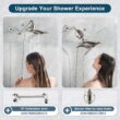 BRIGHT SHOWERS Shower Head Combo with Two Spray Setting, Fixed Shower Head and Handheld with Grey Face, Brushed Nickel
