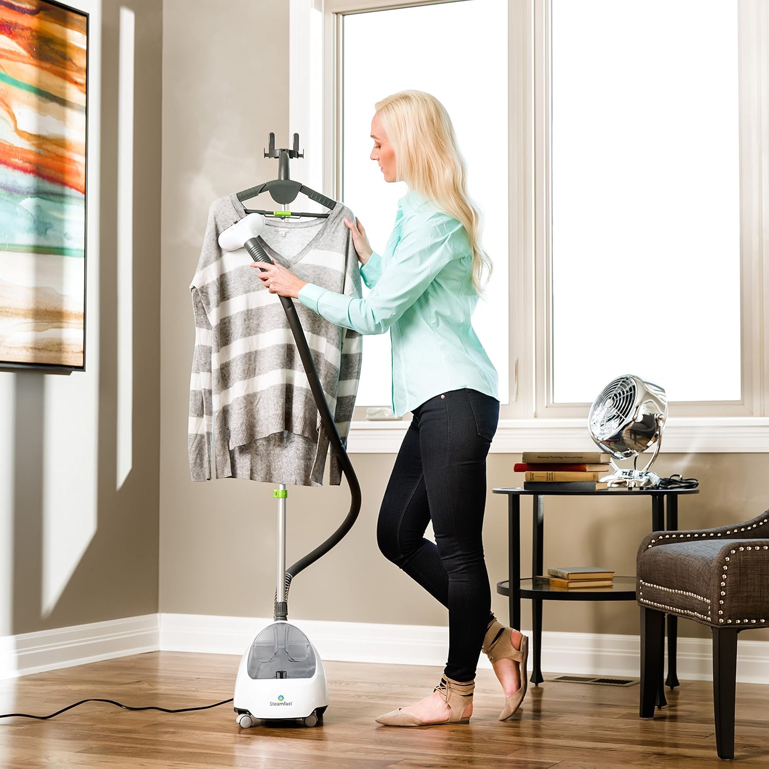 Steamfast SF-520 Full Size Fabric Steamer with Insulated Hose, Clothes Hanger, and Fabric Brush, White Steamfast SF-520 Full Size Fabric Steamer with Insulated Hose, Clothes Hanger, and Fabric Brush, White - Image 6
