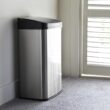NINESTARS DZT-50-28 Automatic Touchless Motion Sensor Rectangular Trash Can, 13 Gal, Black Trim