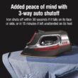 CHI Steam Iron for Clothes with 8’ Retractable Cord, 1700 Watts, 3-Way Auto Shutoff, 400+ Holes, Silver (13106)