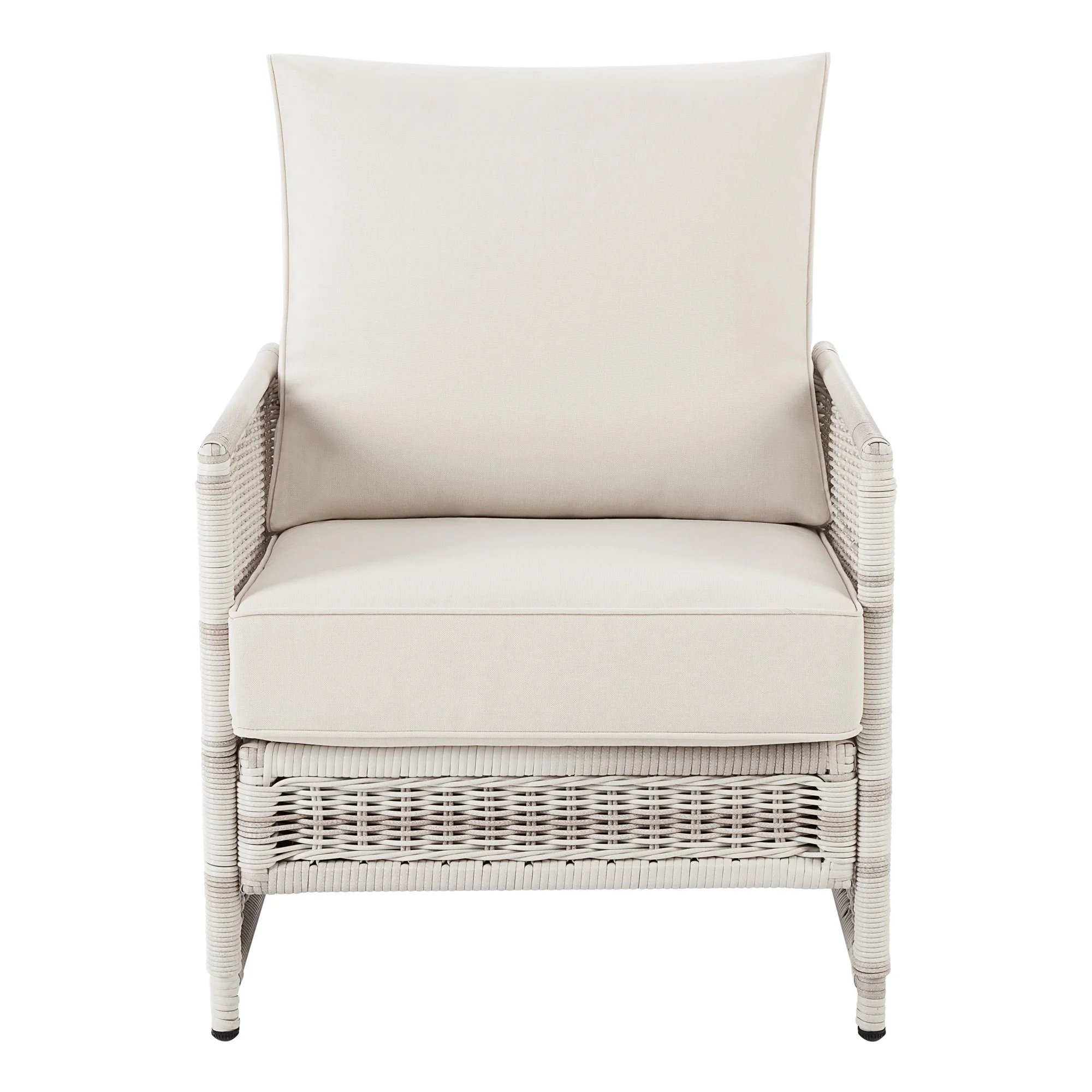 Better Homes & Gardens Paige Outdoor Wicker Stationary Lounge Chairs, Set of 2, White Better Homes & Gardens Paige Outdoor Wicker Stationary Lounge Chairs, Set of 2, White - Image 6