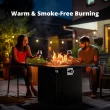 Myfurnideal 28 Inch Propane Fire Pits with Lid and Lava Rock, 50000 BTU Steel Gas Fire Pit Table for Outdoor