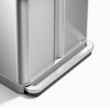 simplehuman 58 Liter, 15.3 Gallon Rectangular Hands-Free Dual Compartment Recycling Kitchen Step Trash Can, Brushed Stainless Steel