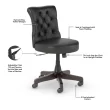 Bush Furniture Leather Task Chair, Black