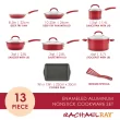 Rachael Ray Create Delicious Aluminum Nonstick Cookware Induction Cookware Set, 13-Piece, Red Shimmer