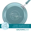 Rachael Ray Cucina Hard Enamel Nonstick Cookware and Measuring Cup Set, 18-Piece, Agave Blue