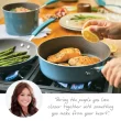Rachael Ray Cucina Hard Enamel Nonstick Cookware and Measuring Cup Set, 18-Piece, Agave Blue