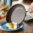 Rachael Ray Cucina Hard Enamel Nonstick Cookware and Measuring Cup Set, 18-Piece, Agave Blue