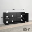Prepac Finnley Sideboard Cabinet Buffet Cabinet, Black Prepac Finnley Sideboard Cabinet Buffet Cabinet, Black
